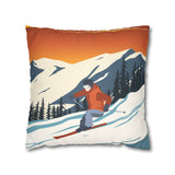 Ski Country Indoor Faux Suede Square Pillow Case