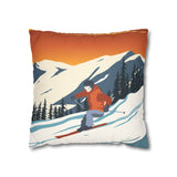 Ski Country Indoor Faux Suede Square Pillow Case