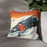 Ski Country Indoor Faux Suede Square Pillow Case