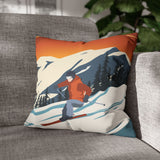 Ski Country Indoor Faux Suede Square Pillow Case