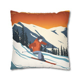 Ski Country Indoor Faux Suede Square Pillow Case