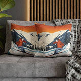 Ski Country Indoor Faux Suede Square Pillow Case