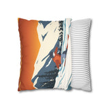 Ski Country Indoor Faux Suede Square Pillow Case