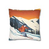 Ski Country Indoor Faux Suede Square Pillow Case