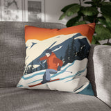 Ski Country Indoor Faux Suede Square Pillow Case