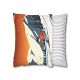 Ski Country Indoor Faux Suede Square Pillow Case