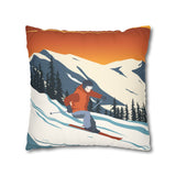Ski Country Indoor Faux Suede Square Pillow Case
