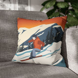 Ski Country Indoor Faux Suede Square Pillow Case