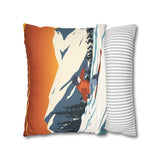 Ski Country Indoor Faux Suede Square Pillow Case