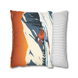Ski Country Indoor Faux Suede Square Pillow Case