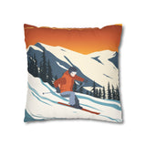 Ski Country Indoor Faux Suede Square Pillow Case