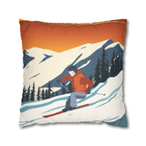 Ski Country Indoor Faux Suede Square Pillow Case