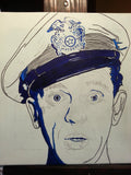 Barney Fife, barney fife art, barney fife pop art painting, Barney from Andy Griffith Show, Police Officer, Boys in Blue, Pop Art, celebrity art, policeman art, police painting, police artwork