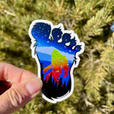 Colorado flag sticker, yeti sticker, Sasquatch sticker, Bigfoot sticker, big foot sticker, Bigfoot slap, big foot slap, yeti slap, squatch sticker, squatch slap, glitter sticker, glitter big foot sticker