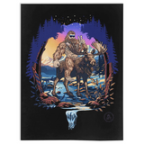 bigfoot riding moose blanket, yeti riding moose blanket, Sasquatch riding moose blanket, Squatch riding moose blanket, bigfoot blanket, yeti blanket, sasquatch blanket, squatch blanket, bigfoot peace sign blanket, yeti peace sign blanket, sasquatch peace sign blanket, squatch peace sign blanket, moose blanket, mountain blanket, mountain and river blanket, snowy mountain blanket, colorado blanket, bigfoot wearing sunglasses blanket, yeti wearing sunglasses blanket, funny bigfoot blanket, funny moose blanket