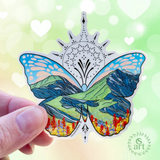 butterfly sticker, butterfly decal, mountain sticker, colorado sticker, flower sticker, floral sticker, Feminine dotwork tattoo sticker, fair isle sticker, Iceland sticker, Scandinavian sticker, moth sticker, paintbrush sticker, sunflower sticker, paintbrush flower sticker, daisy sticker, butterfly silhouette