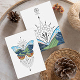 butterfly card, butterfly greeting card, mountain card, mountain greeting card, colorado mountain card, colorado mountain greeting card, twin lakes colorado card, twin lakes colorado greeting card, leadville colorado card, leadville colorado greeting card, Feminine dotwork card, fair isle dotwork greeting card, Scandinavian dot card, simple dotwork greeting card
