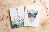 butterfly card, butterfly greeting card, mountain card, mountain greeting card, colorado mountain card, colorado mountain greeting card, twin lakes colorado card, twin lakes colorado greeting card, leadville colorado card, leadville colorado greeting card, Feminine dotwork card, fair isle dotwork greeting card, Scandinavian dot card, simple dotwork greeting card
