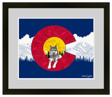 Colorado flag art, wolf art, Loch Lomond hike, Colorado flag illustration, fractal art, stained glass art, Colorado wildlife art, Colorado mountain art, Colorado wolf print, Colorado hiking art, Loch Lomond Colorado art, stained glass inspired art, Colorado nature illustration, mountain and wildlife art, unique Colorado decor, Colorado flag design, modern wolf artwork, geometric Colorado art, mandala and fractal art