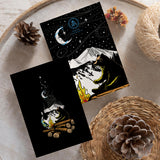 bear roasting marshmallow greeting card, bear roasting marshmallows greeting card,  bear roasting marshmallows silhouette greeting card, bear camping greeting card, man in the moon with ribbon smiling greeting card, colorado mountains greeting card, bear roasting marshmallow card, bear roasting marshmallows card, bear roasting marshmallows card, bear roasting marshmallows silhouette card, bear camping card, man in the moon with ribbon smiling card, colorado mountains card