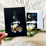bear roasting marshmallow greeting card, bear roasting marshmallows greeting card,  bear roasting marshmallows silhouette greeting card, bear camping greeting card, man in the moon with ribbon smiling greeting card, colorado mountains greeting card, bear roasting marshmallow card, bear roasting marshmallows card, bear roasting marshmallows card, bear roasting marshmallows silhouette card, bear camping card, man in the moon with ribbon smiling card, colorado mountains card