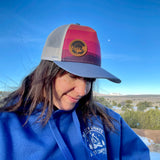 colorado flag hat, colorado flag trucker hat, mt blue sky hat, mount blue sky trucerk hat, mt. evans hat, mount evans trucker hat, contour lines hat, colorado mountains hat, colorado mountains trucker hat, idaho springs colorado hat, idaho springs colorado trucker hat, mountain hat, mountain trucker hat, mountain and river hat, mountain and river trucker hat, colorado sunrise hat, colorado sunset hat, colorado sunrise trucker hat, colorado sunset trucker hat