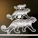 sticker, slap, Loveland Prowler features Loveland Ski Resort mountain range, swirling wind and a mountain lion (cougar, puma, cat), loveland ski area, mountain lion silhouette, cougar silhouette, puma silhouette, cougar drawing, mountain lion drawing, puma drawing, cat drawing, cougar roaring, mountain lion roaring, puma roaring, cougar footprint, mountain lion footprint, puma footprint, cougar paw, mountain lion paw, puma paw, cat paw, mountain lion silhouette, cougar silhouette, puma silhouette