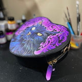 custom handbag, custom painted handbag, custom hand painted handbag, hand-painted handbag, handpainted handbag, custom purse, custom painted purse, custom hand painted purse, hand-painted purse, handpainted purse, cat purse, cat handbag, cat heart purse, cat heart handbag, custom heart purse, custom heart shaped purse
