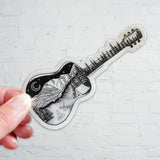 mt. blue sky sticker, mt. evans decal, mount evans sticker, mt. evans sticker, mount evans decal, acoustic guitar sticker, acoustic guitar decal, acoustic guitar illustration, acoustic guitar dotwork sticker, acoustic guitar line art sticker, campfire sticker, camping decal, campfire illustration, camping sticker, colorado sticker, colorado decal, colorado illustration, colorado camping sticker