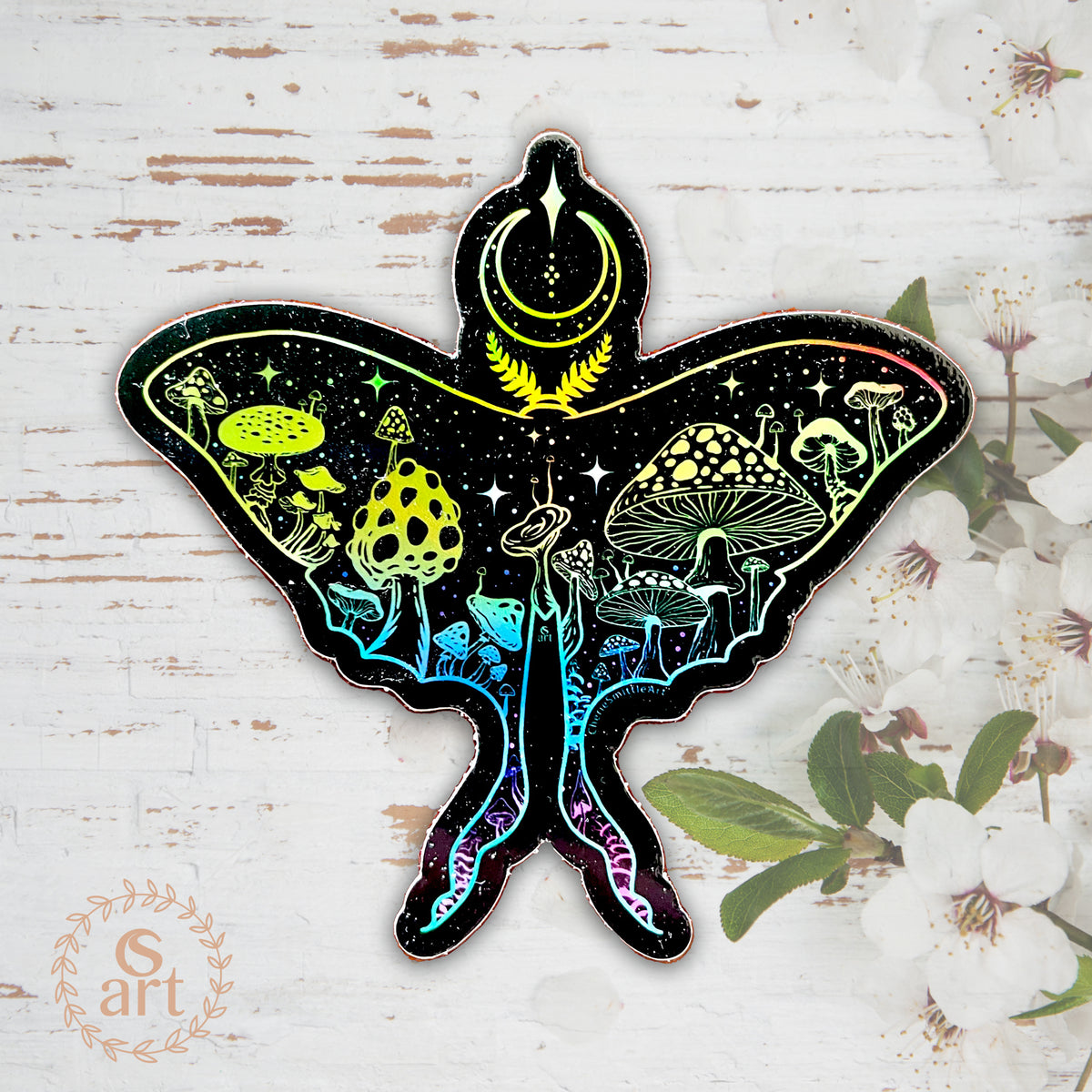 Retro Luna Moth Stickers Witchy Stickers