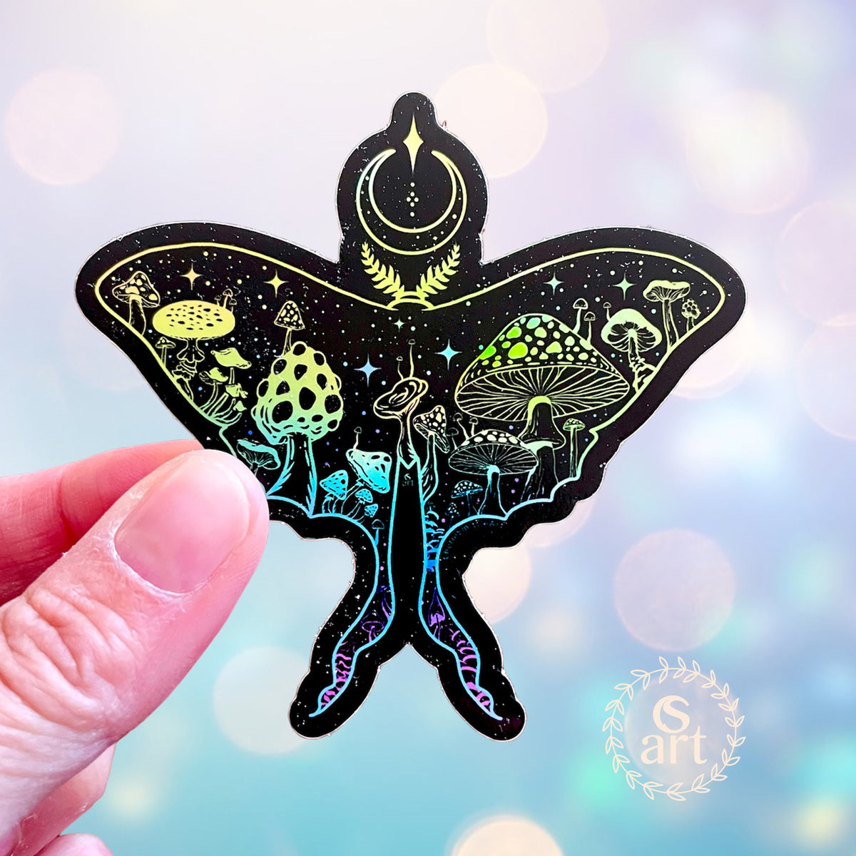 Surreal moth sticker set - 2 stickers | Artéyrie