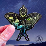 luna moth sticker, luna moth slap, luna moth decal, mushroom sticker, mushroom slap, mushroom decal, luna moth bumper sticker, colorado sticker, colorado slap, colorado decal, crescent moon sticker, crescent moon slap, crescent moon decal, holographic luna moth sticker, holographic luna moth slap, holographic luna moth decal