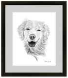 Enzo; golden retriever pet portrait, custom art, custom artwork, pet portrait, original artwork, custom pet portrait, original pet portrait