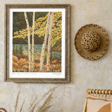 Aspen Dreams art, fall aspen painting, Cataract Lake Colorado art, Silverthorne CO artwork, autumn landscape print, Colorado fall foliage, aspen tree wall art, vibrant fall forest painting, mountain lake artwork, nature-inspired art, tribute landscape art, colorful aspen grove, autumn mountain scene, Aspen Dreams print, romantic nature painting