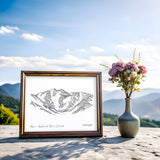 Aspen Highlands Bowl line art, Aspen Highlands illustration, Aspen ski art, Colorado mountain line art, Aspen black and white print, Highlands Bowl drawing, Maroon Bells line art, Aspen wall art, Ski Colorado artwork, Aspen minimalist print, Mountain ski decor, Aspen fine art print, Colorado skiing illustration, Steep terrain artwork, Aspen Highlands Bowl decor