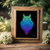 Meet Miss Priscilla WizeAz.  This owl is a smart ass, wise ass, smarty pants.  Owl with henna art, owl with mandala art, hidden star art, owl silhouette drawing, owl lover, owl art, owl drawing, mandala drawing, mandala art