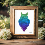 Meet Miss Priscilla WizeAz.  This owl is a smart ass, wise ass, smarty pants.  Owl with henna art, owl with mandala art, hidden star art, owl silhouette drawing, owl lover, owl art, owl drawing, mandala drawing, mandala art