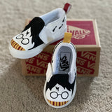 harry potter vans, gryffindor vans, toddler vans, custom toddler vans, custom harry potter vans, custom gryffindor vans, marauder map harry potter, custom toddler shoes, custom vans, custom sneaks, custom sneakers, custom shoes, custom vans shoes, custom slip-on vans, hand-painted vans, hand painted vans shoes, hand painted vans, hand painted shoes, custom painted vans