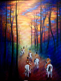 indian art, indian artwork, native american indian artwork, paint horses drawing, painted horses art, hunting party art, native american indian drawing, sunrise art, sunset art, warparty drawing, war party art, native american indian chief drawing, colorado artist, colorado art, colorado artwork
