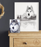 Juno; husky pet portrait, custom art, custom artwork, pet portrait, original artwork, custom pet portrait, original pet portrait