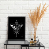 luna moth art, luna moth illustration, luna moth, mushroom art, mushroom illustration,  mushroom drawing, luna moth drawing, colorado art, colorado artwork, colorado illustration, crescent moon art, crescent moon illustration, crescent moon drawing, Feminine dotwork tattoo, fair isle dotwork tattoo, Scandinavian dot tattoo, simple dotwork tattoo, luna moth tattoo, mushroom tattoo