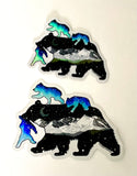 momma bear galaxy sticker, momma bear slap, momma bear decal, mother bear sticker, mother bear slap, mother bear decal, baby bear galaxy sticker, bear cub slap, bear cub decal, colorado mountains sticker, colorado mountains slap, colorado mountains decal, colorado sticker, colorado decal, galaxy sticker, constellation sticker