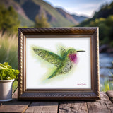 Hummingbird with Henna, Mandelbrot, Paisley designs inside. colorado artist, colorado art, colorado artwork, hummingbird silhouette drawing, bird silhouette art, bird drawing, bird art, hummingbird drawing, hummingbird art