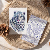 Chinese New Year greeting card, lunar new year greeting card, tiger greeting card, pantone greeting card, bengal tiger greeting card, year of the tiger greeting card, very peri color of the year greeting card, tattoo tiger greeting card, tattoo art greeting card, tiger tattoo greeting card