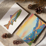 Rainbow Trout greeting card, Rainbow Trout card, Fall Colors greeting card, Fall Colors card, fall card, fall greeting card, autumn card, autumn greeting card, thanksgiving card, thanksgiving greeting card, Colorado mountain lake greeting card, Colorado mountain lake card, Bear Lake greeting card, Bear Lake card, Longs Peak Colorado Mountain greeting card, Longs Peak Colorado Mountain card, glacier gorge card, half mountain greeting card, Estes Park Colorado greeting card, Estes Park Colorado card