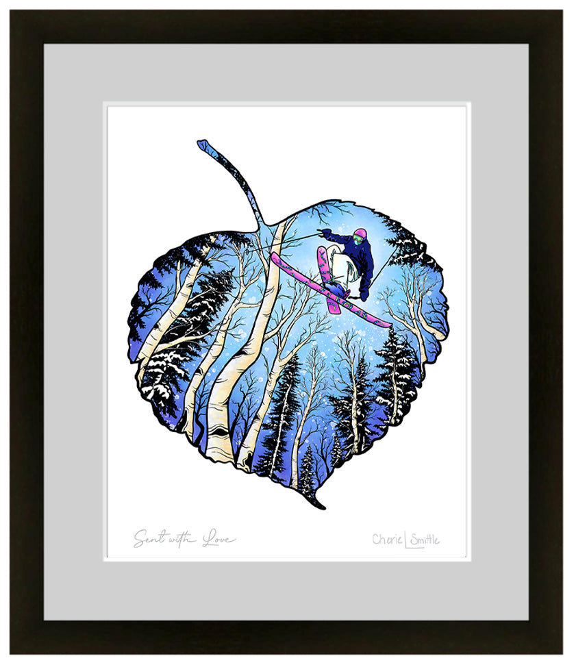 Sent with Love (Skier & Snowboarder) – CherieSmittleArt