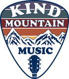 Kind Mountain Music logo, mountain logo, fish logo, festival logo, animal logo, paw logo, dog logo, art shop logo, music logo, guitar pic logo, farm logo, sheep logo, rooster logo, CherieSmittleArt logo design, commission logo design, custom logo