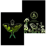 luna moth greeting card, luna moth card, mushroom greeting card, mushroom card, crescent moon greeting card, crescent moon card, scandinavian dotwork card, scandinavian dotwork greeting card, fair isle pattern card, fair isle pattern greeting card, feminine dotwork card, feminine dotwork greeting card