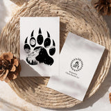 bear greeting card, bear paw greeting card, colorado mountain greeting card, stipple bear and mountain greeting card, colorado greeting card, bear silhouette greeting card, night sky greeting card, stars greeting card, constellation greeting card