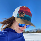 colorado flag hat, colorado flag trucker hat, mt blue sky hat, mount blue sky trucerk hat, mt. evans hat, mount evans trucker hat, contour lines hat, colorado mountains hat, colorado mountains trucker hat, idaho springs colorado hat, idaho springs colorado trucker hat, mountain hat, mountain trucker hat, mountain and river hat, mountain and river trucker hat, colorado sunrise hat, colorado sunset hat, colorado sunrise trucker hat, colorado sunset trucker hat